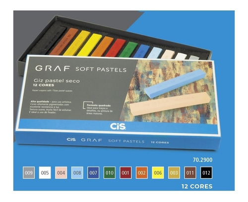 Giz Pastel Seco Graf 12 Cores