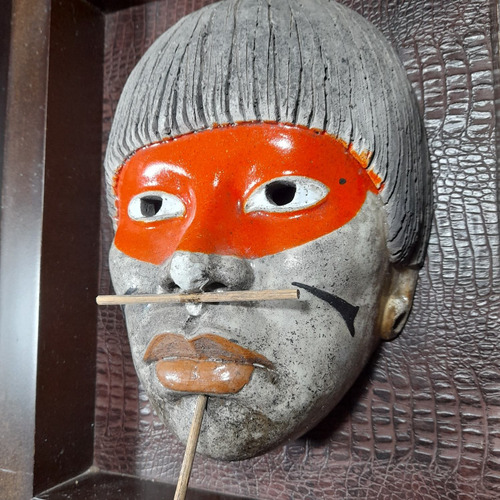 Imagem 4 de 10 de Quadro Indio Brasileiro Rosto Em Porcelana