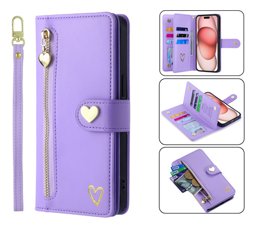 Funda Para Teléfono Google Series, Cartera Con Solapa, Tarjetero Y Correa Para La Muñeca