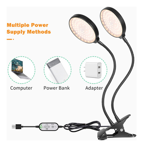 Mz Luz De Cultivo Led Con Temporizador Y Brillo Ajustable