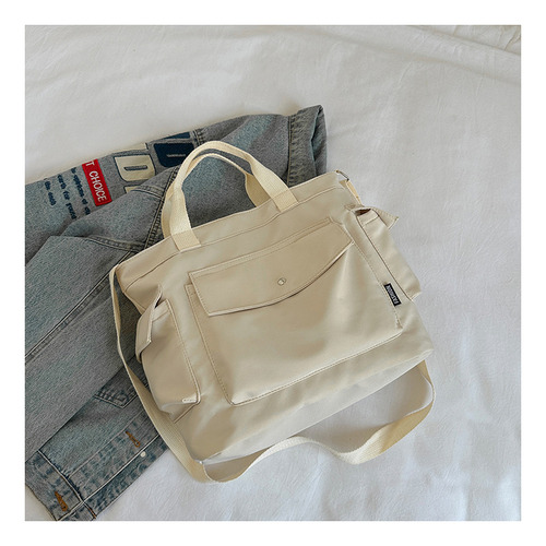 Bolsa De Lona De Gran Capacidad Trend Creamy-white
