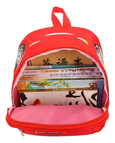 Mochila infantil de dibujos animados de Disney para niños con coche para jardín, color rojo