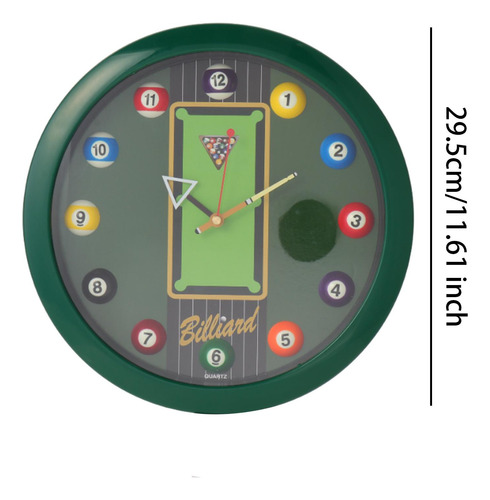Reloj De Pared Con Forma De Bola De Billar, Reloj De Verde