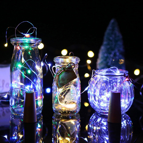 Imagen 6 de 6 de Luces Cadena Tapón Botella Ambiente Lámpara 2 Metros 20 Led