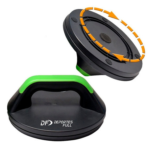 Barras Push Up 360º Rotacion Giratorio Flexionesparalelas Df Color Negro Con Verde