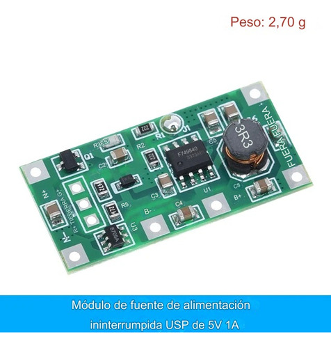 Modulo Mini Ups 5v Para Bateria 18650 Respaldo Electronico