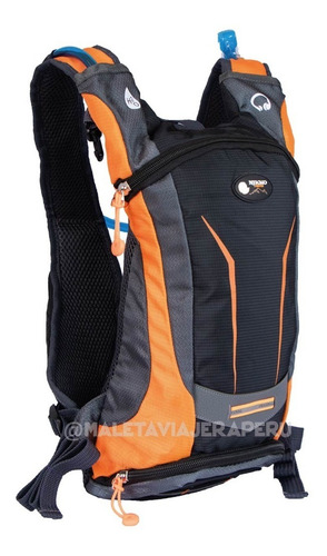 Imagen 3 de 3 de Mochila De Hidratación + Bolsa De Agua C/ Válvula (naranja)
