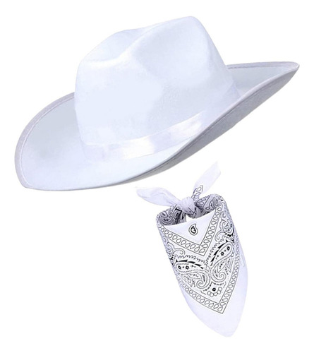 A*gift Sombrero De Vaquero Con Bandana Y Pañuelo De Pelo