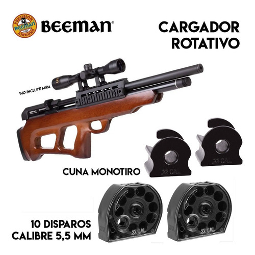 Imagen 3 de 10 de Rifle Pcp Beeman 1358 Bullpup 5,5 Mm Aire Comprimido Caza
