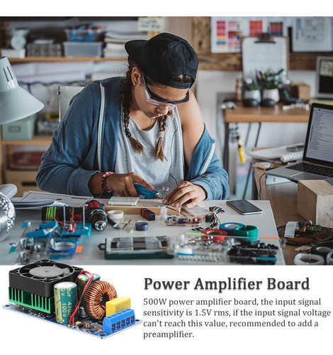 // Módulo Amplificador Power Class D Mono 500w + Ventilador