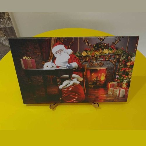 Imagem 2 de 4 de Quadro Decorativo Papai Noel Impressão Tamanho A4