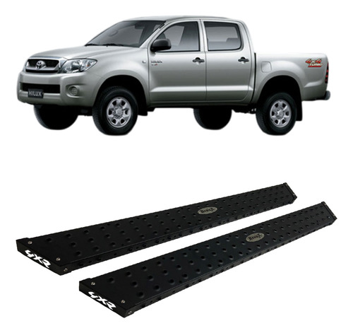 Estribos 4xr Texturizado Toyota Hilux Dob/cabina 2006-2011