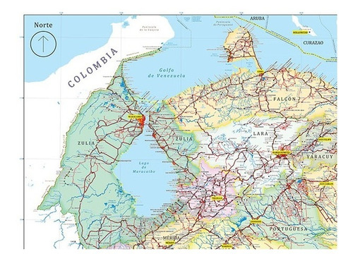Mapa Físico-político De Venezuela Tamaño Extra Grande