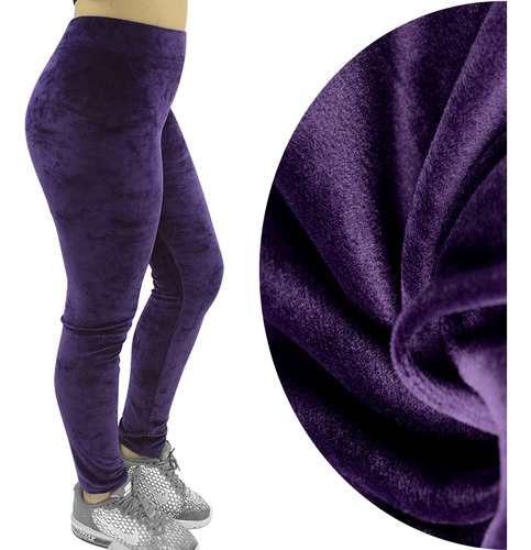 Calza Mujer Terciopelo Suave Tiro Alto Invierno Moda Leggins