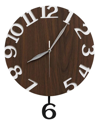 Reloj De Pared Oscilante, Reloj Decorativo Marrón