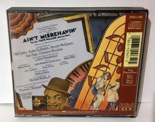 Ain't Misbehavin' Musical Show 2cd Fats Waller Oportunidad