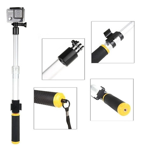 Bastão Extensor Flutuante P/ Câmera Gopro Sjcam Dji Insta360 Cor Preto