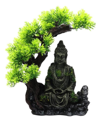 Musgo Zen Estatua De Buda Acuario Escondite Pecera