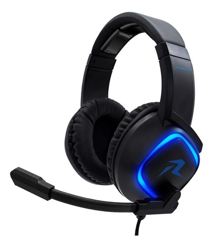 Imagen 1 de 3 de Audífonos gamer Redlemon 79513 negro y azul con luz LED