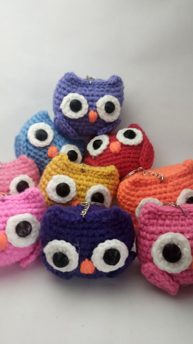 Buho De La Suerte Crochet - Amigurumi 6cm Llavero Varios