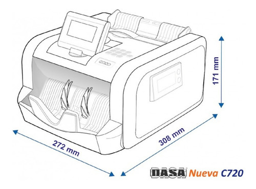 Imagen 5 de 8 de Contadora Billetes Maquina Cuenta Dinero C720 Detecta Falsos