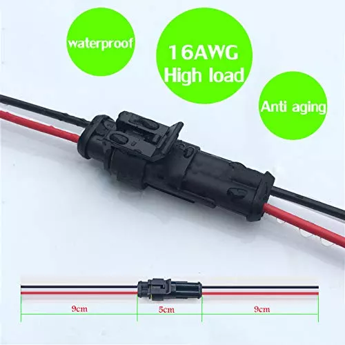 Conector eléctrico impermeable de 3 pines, conectores eléctricos macho y  hembra de cable de 16 AWG para automóvil, barco, camión y otras conexiones  de