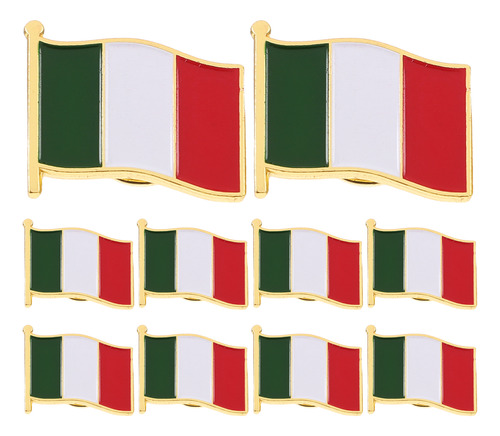 Broche Con Solapa Con La Bandera De Italia, 10 Unidades