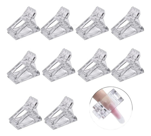 10 Pinza Clip Para Molde Uñas Dual System