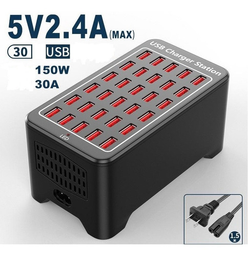 Estación De Carga Para Cargador Múltiple Usb 30 Puertos 150w