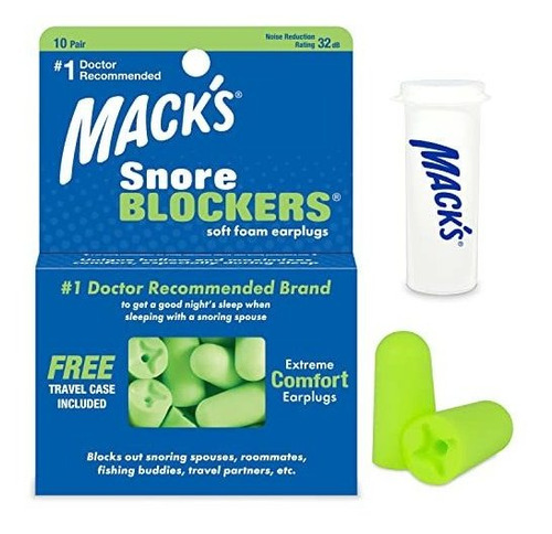 Tapones Suaves Para Ronquidos Macks Snore Blockers, 12 Pares