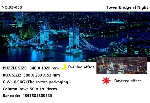 Puzzle Tower Bridge At Night - 950pz Tomax Glow Panorama