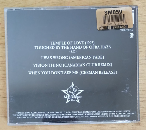 Cd The Sisters Of Mercy - Temple Of Love (ep 4 Faixas) Normal (Usado)