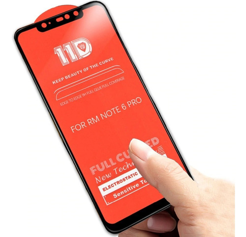 Imagen 2 de 4 de Vidrio Templado 6d 11d Full Glue Redmi Note 6 Pro 6/6a S2/y2