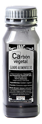 Colorante Natural Carbon Vegetal Pastelar X 75 Grs