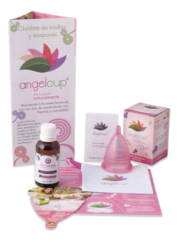 Copa Menstrual Angelcup® Color Lila O Rosa + Aceite Íntimo Color Rosa Grande - A.íntimo Talla Grande