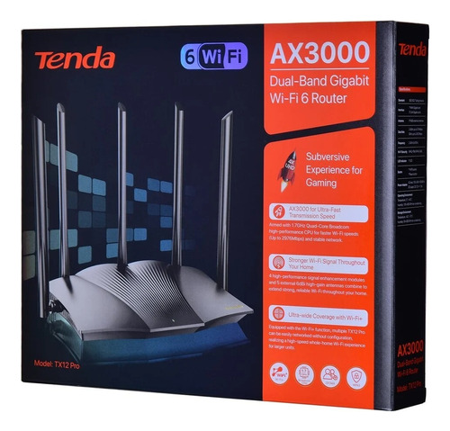 Tx12 Pro Tenda Router Gigabit Wi-fi 6 De Doble Banda Ax3000