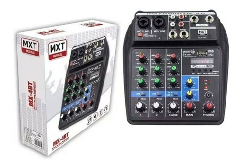 Mesa Mixer De Som C/ Efeitos Mxt Mx-4bt C/ 4 Canais - Ms0001