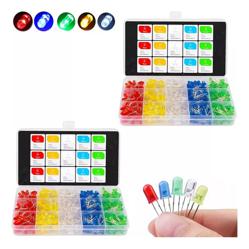 1000 Leds Ultrabrillantes De, 5mm, 5 Colores Disponibles