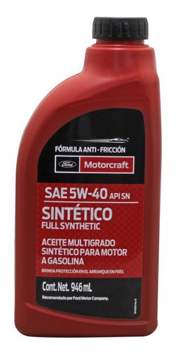 Botella Aceite Motor Multigrado Sintet 5w40 Motorcraft 946ml