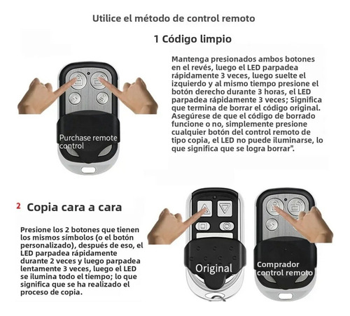 Control Remoto 433mhz 4b P/garaje: 3 Pzs Códigos Variables