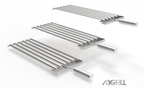 Imagem 3 de 7 de Suporte Fixo Inox P/ Churrasqueira 5 + 3 Grelhas Argentinas