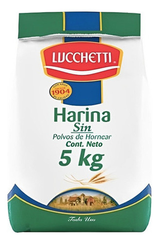 Harina Corriente Sin Polvos De Hornear Lucchetti 5kg