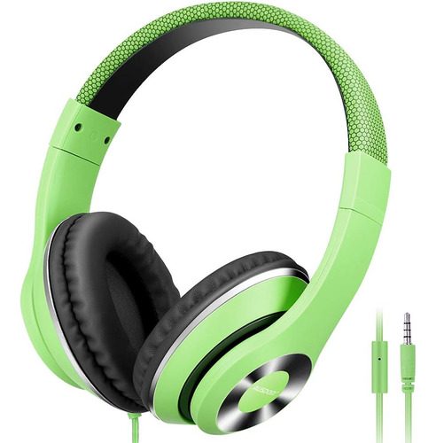 Auriculares Supra-aurales Ausdom C/micrófono, Cuero Verde