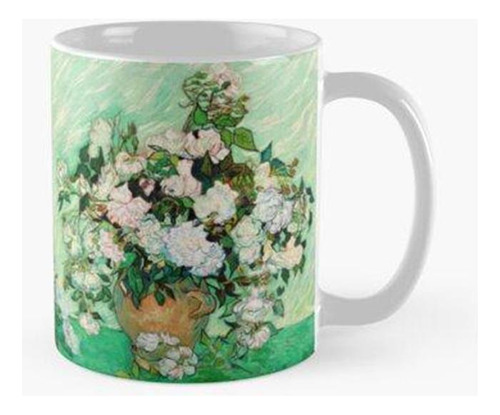 Taza Rosas De Vincent Van Gogh. De La Galería Nacional De Ar