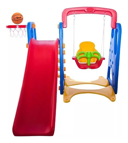 Playground Infantil 3x1 Escorregador Balanço E Cesta Oferta