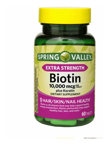 Biotin Con Plus Keratin 10.000 Mcg Spring Valley