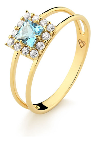 Anel De Grau Em Ouro 18k Com 18 Pontos De Diamante Aro 23