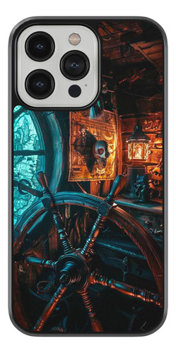 Funda Case Para Iphone Mapa Barco Pirata Timón Brújula 03 Eg Negro Barco 16 Pro Max