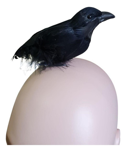 Modelo Simulação Pássaro Corvo Negro Animal Halloween