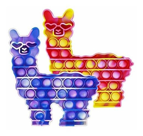 Quéook Poppers Pop Fidget Llama Toy Rainbow Push Bubble Sen 
